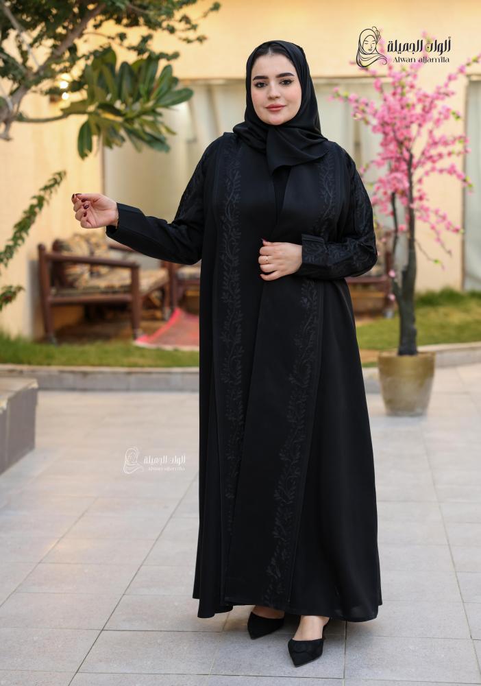 ألوان الجميلة - عباية سوداء كريب أندونيسي هاري