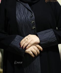 Alternative view of ألوان الجميلة  - عباية تدخيلة تفته نص كلوش | عباية سوداء أنيقة