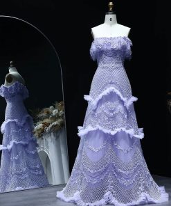 سمارا بوتيك - فستان ملكة ناعم تل مع تعدد طبقات من سمارا بوتيك-P64