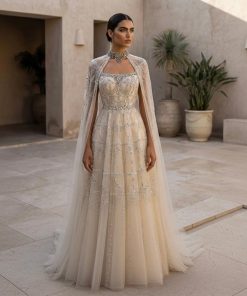 سمارا بوتيك - فستان اعراس فاخر ترند بتطريز يدوي من سمارا بوتيك-A133