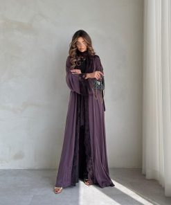 ⁦عبايات روز - كوبرو فيسكوز طبيعي تركي مع دانتيل⁩ - الصورة ⁦3⁩