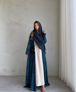 ⁦عبايات روز - لوسيل فيسكوز مقصب تركي طبيعي⁩ - الصورة ⁦3⁩
