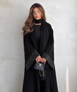 ⁦عبايات روز - كريب كوري بتطريز يدوي⁩ - الصورة ⁦4⁩