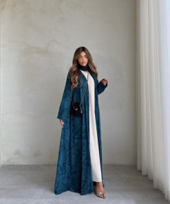 ⁦عبايات روز - لوسيل فيسكوز مقصب تركي طبيعي⁩ - الصورة ⁦4⁩