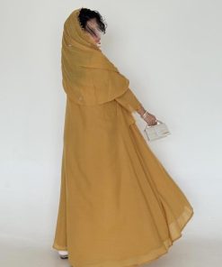 ⁦عبايات روز - عباية بدرجات المشمش⁩ - الصورة ⁦3⁩