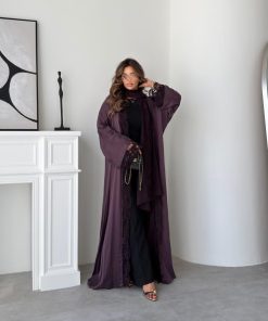 ⁦عبايات روز - كوبرو فيسكوز طبيعي تركي مع دانتيل⁩ - الصورة ⁦4⁩