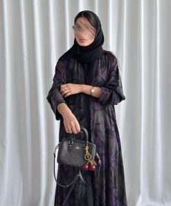 ⁦عبايات روز - لوسيل فيسكوز جاكار تركي طبيعي⁩ - الصورة ⁦3⁩