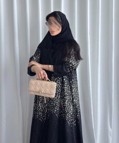 Alternative view of عبايات روز - عباية اسود وذهبي