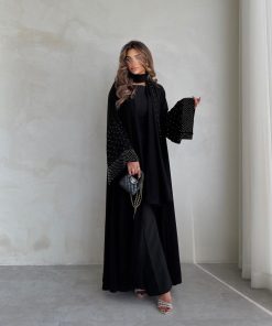 ⁦عبايات روز - كريب كوري بتطريز يدوي⁩ - الصورة ⁦5⁩