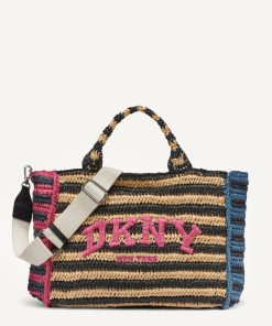Alternative view of DKNY - ارتقي بإطلالتك الصيفية مع حقيبة DKNY "هادلي" المتوسطة باللون البيج – أناقة عملية مصنوعة من الورق المتين بنسبة 100%.