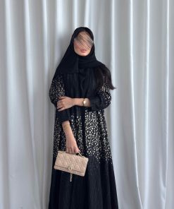 ⁦عبايات روز - عباية اسود وذهبي⁩ - الصورة ⁦3⁩