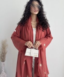 Alternative view of عبايات روز - لون طوبي بتطريز شمس ذهبية