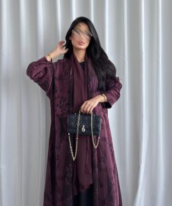 ⁦عبايات روز - فيسكوز لوسيل جاكار تركي طبيعي⁩ - الصورة ⁦3⁩