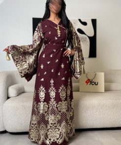 ⁦فور يو - جلابية مغربية مطرزة بلمسات ذهبية فاخرة⁩ - الصورة ⁦3⁩